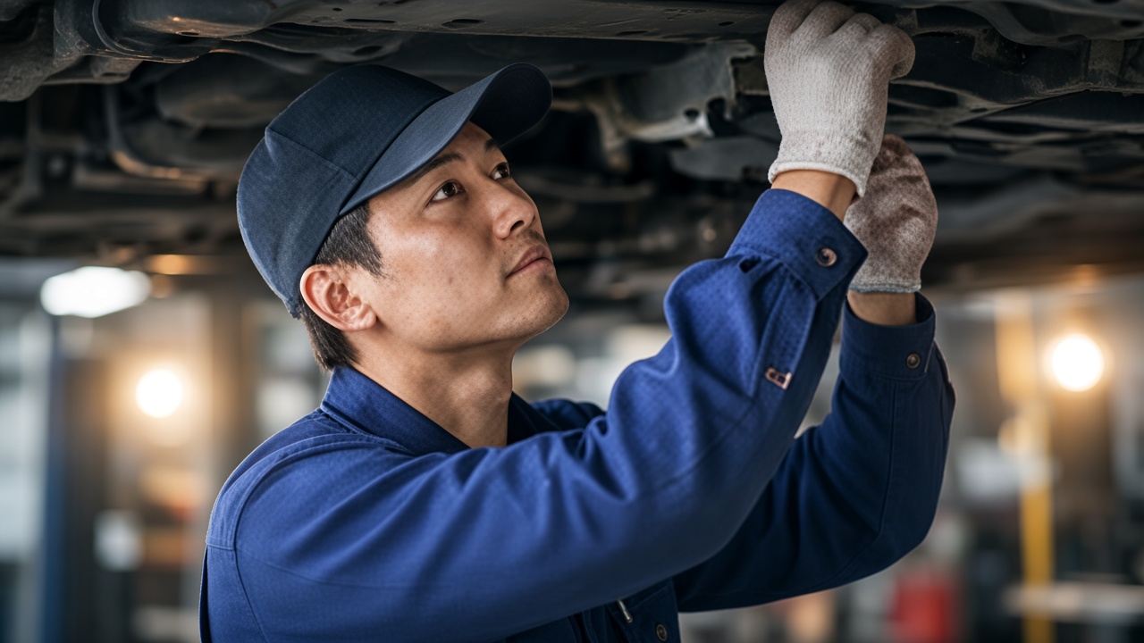 車両を整備する整備士